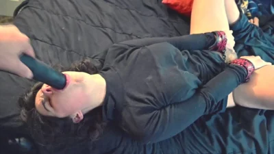 TEASER – submissive gets Intense facefuck, slapping, choking, gagging, bound deepthroat