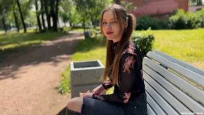 Invited home and fucked a cute student girl feeding birds